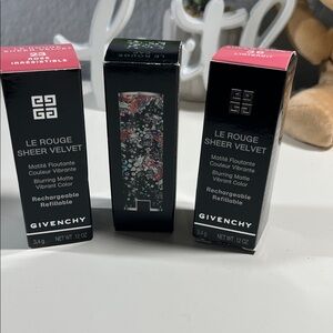 Givenchy Le Rouge Sheer Velvet Lipstick - Rose Irresistible & L'Interdit set.